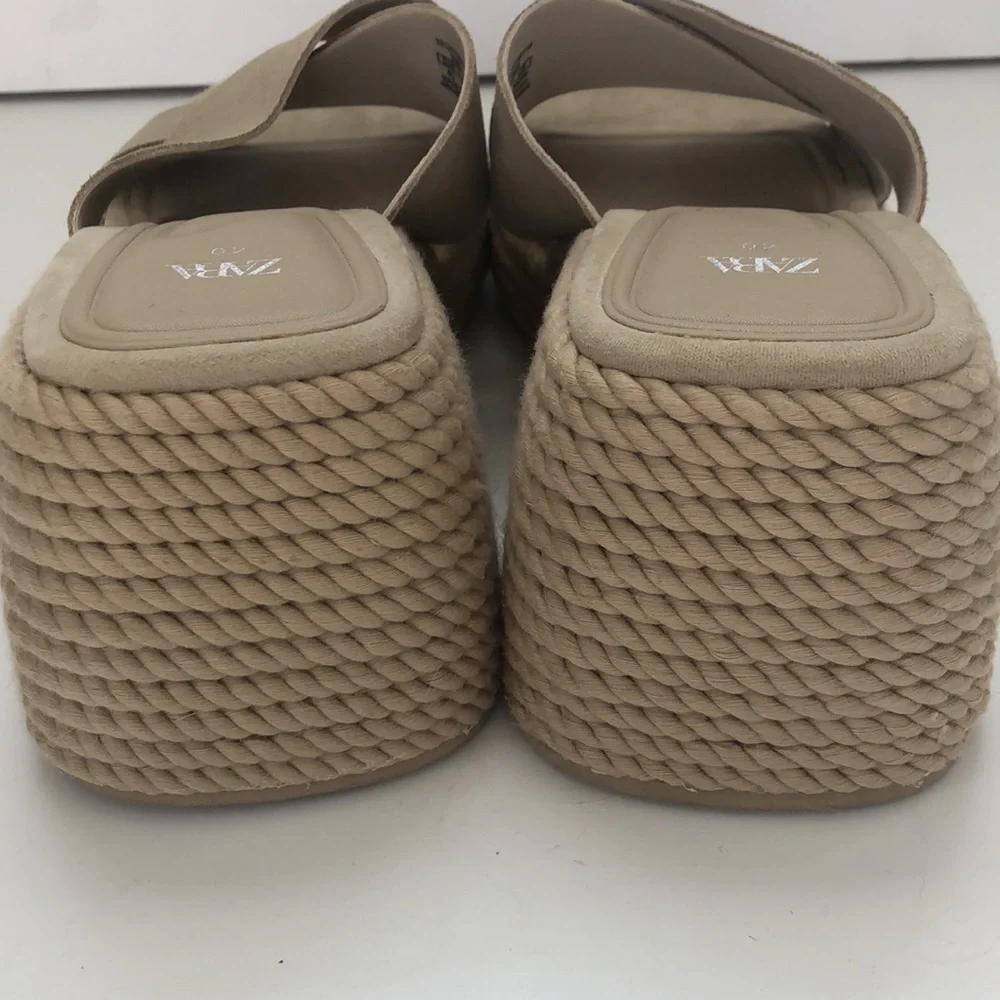 Zara rope wrapped crisscross platform sandals!